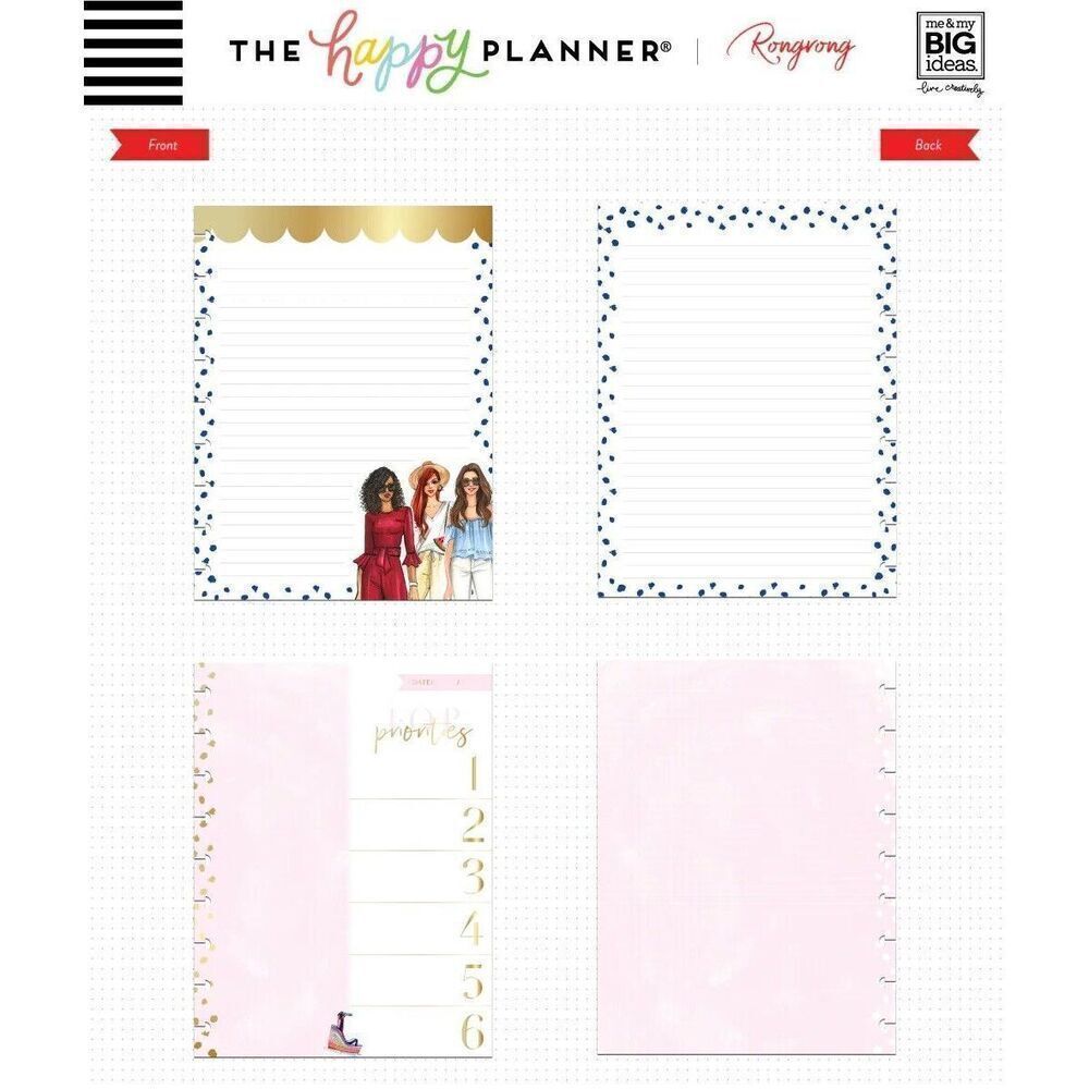 The Happy Planner Classic Notes Paper Rongrong 24 Double Sided‎ Pages DeVoe